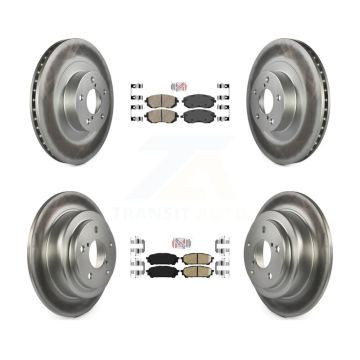 Front Rear Ceramic Pad Coated Disc Brake Rotors Kit For Subaru Forester Impreza Saab 9-2X KGA-103178