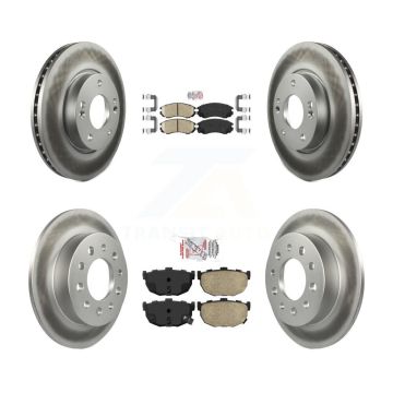 Front Rear Ceramic Pads And Coated Disc Brake Rotors Kit For Hyundai Tiburon KGA-103184