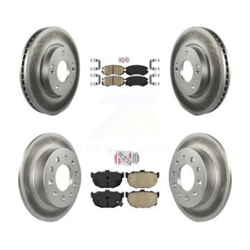 Front Rear Ceramic Pads And Coated Disc Brake Rotors Kit For Hyundai Tiburon KGA-103186