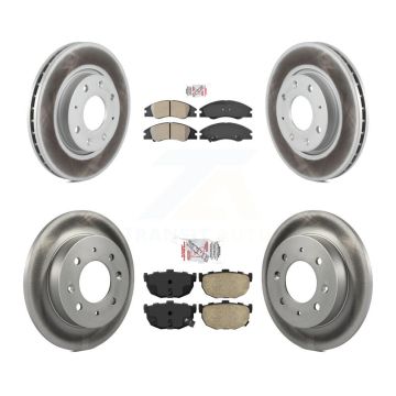 Front Semi-Metallic Rear Ceramic Pad Coated Disc Brake Rotor Kit For Kia Spectra Spectra5 KGA-103187