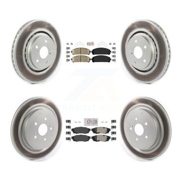 Front Rear Ceramic Pad Coated Disc Brake Rotors Kit For Lexus RX350 RX450h RX350L RX450hL KGA-103189