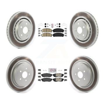Front Rear Ceramic Pad Coated Disc Brake Rotors Kit For Lexus RX350 RX450h RX350L RX450hL KGA-103190