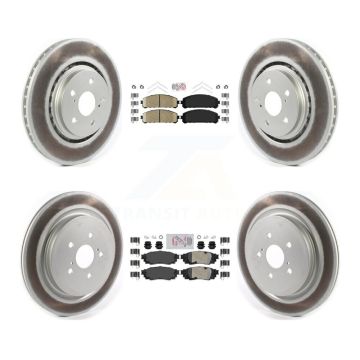 Front Rear Ceramic Pad Coated Disc Brake Rotors Kit For Lexus RX350 RX450h RX350L RX450hL KGA-103191