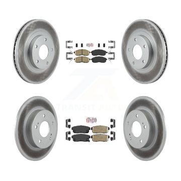 Front Rear Ceramic Pads And Coated Disc Brake Rotors Kit For 2002-2003 Nissan Maxima KGA-103199