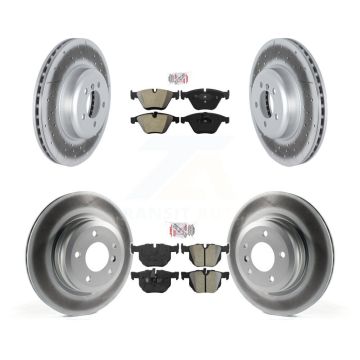 Front Rear Semi-Metallic Pad & Coated Brake Rotor Kit For 2012 BMW 335i Convertible/Coupe KGA-103208