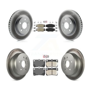 Front Semi-Metallic Rear Ceramic Pads And Coated Disc Brake Rotors Kit For Lexus IS250 KGA-103211