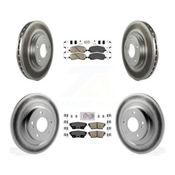Front Rear Ceramic Pads And Coated Disc Brake Rotors Kit For Mitsubishi Outlander KGA-103215