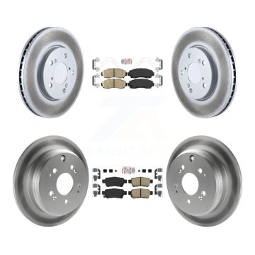 Front Rear Ceramic Pads And Coated Disc Brake Rotors Kit For 2005-2010 Honda Odyssey KGA-103220