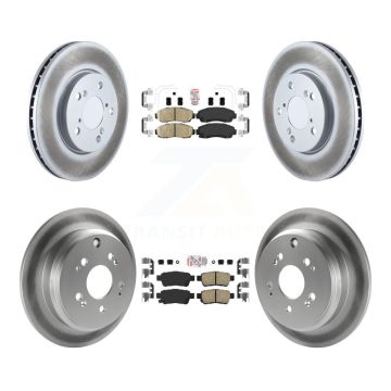 Front Rear Ceramic Pads And Coated Disc Brake Rotors Kit For 2005-2010 Honda Odyssey KGA-103221