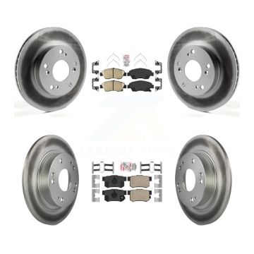 Front Rear Ceramic Pads And Coated Disc Brake Rotors Kit For 2013-2015 Acura ILX 1.5L KGA-103228