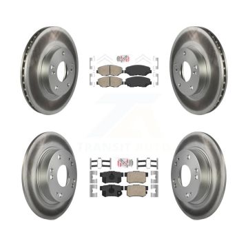 Front Rear Ceramic Pads And Coated Disc Brake Rotors Kit For 2014-2015 Acura ILX 2.0L KGA-103229