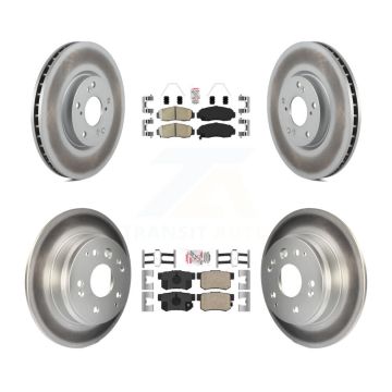 Front Rear Ceramic Pad Coat Brake Rotor Kit For 2004-2005 Acura TL Automatic transmission KGA-103233