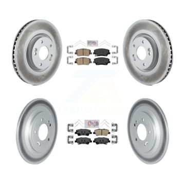 Front Rear Ceramic Pads And Coated Disc Brake Rotors Kit For 2019-2020 Hyundai Nexo KGA-103238
