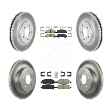 Front Rear Ceramic Pads And Coated Disc Brake Rotors Kit For Buick Lucerne KGA-103240