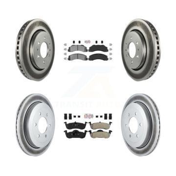 Front Rear Semi-Metallic Pad Coated Brake Rotor Kit For Ford Expedition Lincoln Navigator KGA-103250