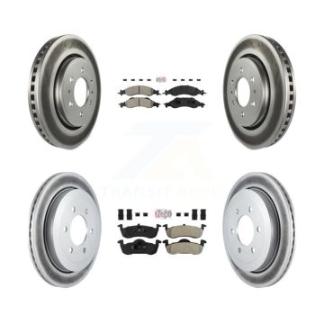 Front Rear Semi-Metallic Pad Coated Brake Rotor Kit For Ford Expedition Lincoln Navigator KGA-103251