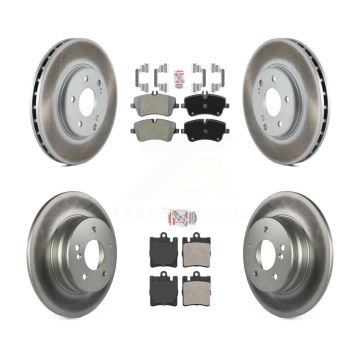 Front Rear Semi-Metallic Pad Coat Brake Rotor Kit For Mercedes-Benz C280 C240 CLK350 C320 KGA-103256