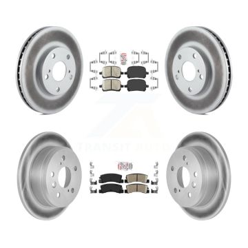 Front Rear Ceramic Pad & Coated Disc Brake Rotors Kit For Toyota Camry Solara Lexus ES300 KGA-103265