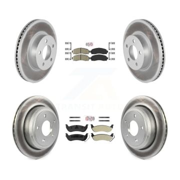 Front Ceramic Rear Semi-Metallic Pad & Coated Brake Rotor Kit For Ford Ranger Mazda B4000 KGA-103270