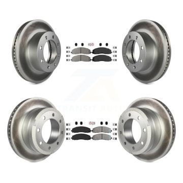 Front Rear Semi-Metallic Pad & Coated Brake Rotor Kit For Ford F-250 Super Duty F-350 4WD KGA-103272