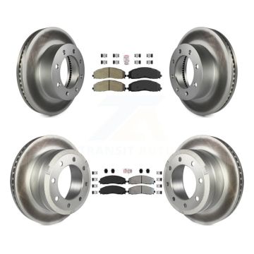 Front Rear Semi-Metallic Pad & Coated Brake Rotor Kit For Ford F-250 Super Duty F-350 4WD KGA-103273