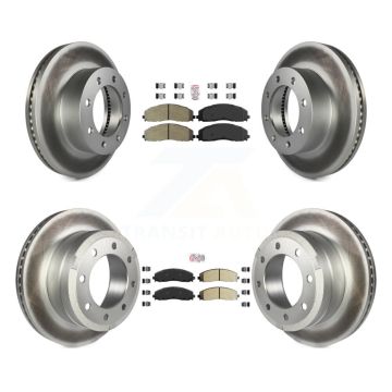 Front Rear Semi-Metallic Pad & Coated Brake Rotor Kit For Ford F-250 Super Duty F-350 4WD KGA-103275
