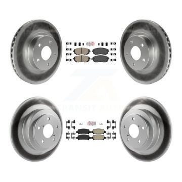 Front Ceramic Rear Semi-Metallic Pads And Coated Disc Brake Rotors Kit For Subaru Legacy KGA-103297