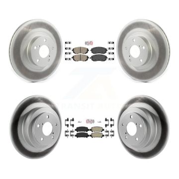 Front Ceramic Rear Semi-Metallic Pad Coated Brake Rotors Kit For Subaru Baja Turbocharged KGA-103298