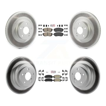Front Ceramic Rear Semi-Metallic Pad Coated Brake Rotors Kit For Subaru Baja Turbocharged KGA-103299