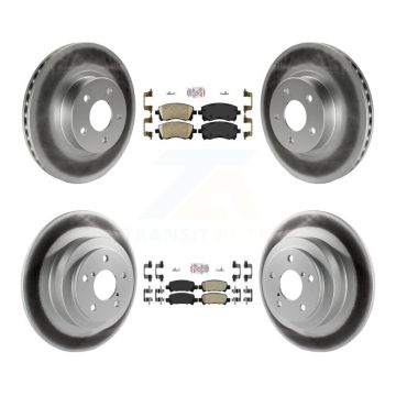 Front Ceramic Rear Semi-Metallic Pad Coat Disc Brake Rotors Kit For Subaru Legacy Outback KGA-103300