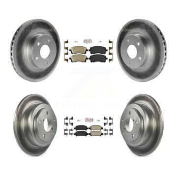 Front Ceramic Rear Semi-Metallic Pad & Coated Brake Rotor Kit For Subaru Forester Impreza KGA-103301
