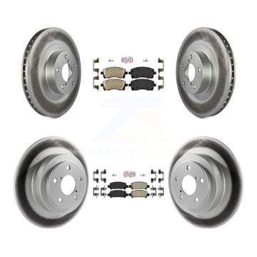 Front Ceramic Rear Semi-Metallic Pad Coat Disc Brake Rotors Kit For Subaru Outback Legacy KGA-103307