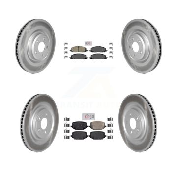 Front Rear Ceramic Pad Coated Brake Rotor Kit For Lincoln Aviator Ford Police Interceptor KGA-103310