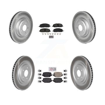 Front Semi-Metallic Rear Ceramic Pad Coat Brake Rotor Kit For Lincoln Aviator Ford Police KGA-103311