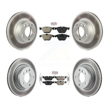 Front Rear Semi-Metallic Pads And Coated Disc Brake Rotors Kit For BMW 328i KGA-103314