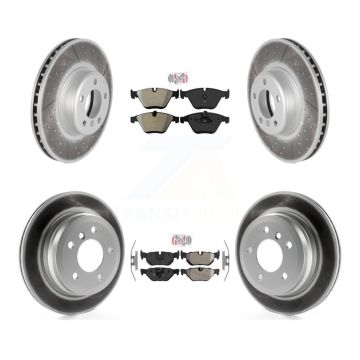 Front Rear Semi-Metallic Pad Coat Brake Rotor Kit For 2013 BMW 328i Convertible with 3.0L KGA-103325