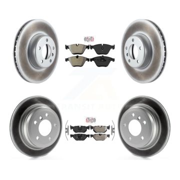 Front Rear Semi-Metallic Pad Coat Brake Rotor Kit For 2013 BMW 328i Convertible with 3.0L KGA-103326