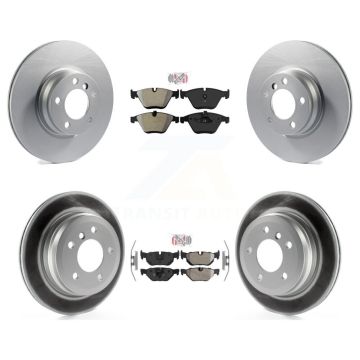 Front Rear Semi-Metallic Pads And Coated Disc Brake Rotors Kit For BMW 328i KGA-103329