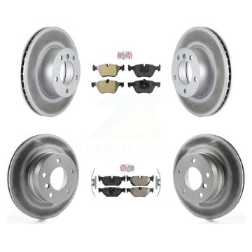 Front Rear Semi-Metallic Pads And Coated Disc Brake Rotors Kit For 2008-2013 BMW 128i KGA-103331