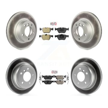 Front Rear Semi-Metallic Pad And Coated Disc Brake Rotors Kit For 2008 BMW 328xi To 08 07 KGA-103334