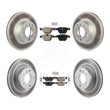 Front Rear Semi-Metallic Pads And Coated Disc Brake Rotors Kit For BMW 328i KGA-103338