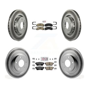 Front Rear Ceramic Pads And Coated Disc Brake Rotors Kit For Mitsubishi Outlander PHEV KGA-103339