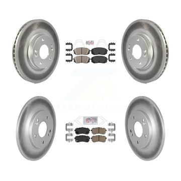 Front Rear Ceramic Pads And Coated Disc Brake Rotors Kit For Hyundai Kona Kia Seltos KGA-103340