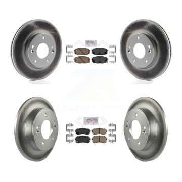 Front Rear Ceramic Pads And Coated Disc Brake Rotors Kit For Hyundai Kona Kia Seltos KGA-103342