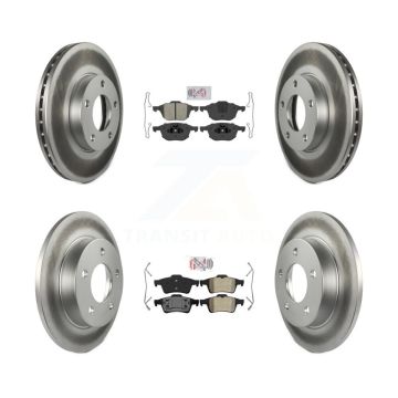 Front Rear Semi-Metallic Pads And Coated Disc Brake Rotors Kit For 2004-2005 Mazda 3 2.0L KGA-103344