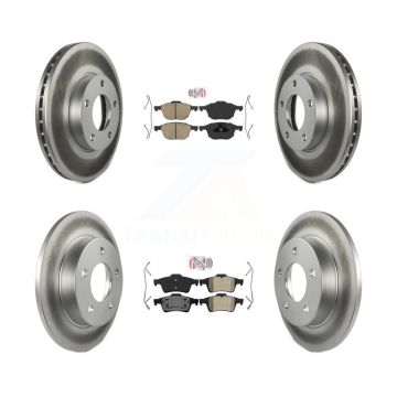 Front Ceramic Rear Semi-Metallic Pad Coat Disc Brake Rotor Kit For 2004-2005 Mazda 3 2.0L KGA-103345