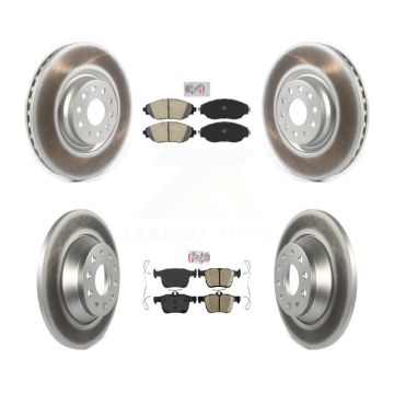 Front Rear Ceramic Pads And Coated Disc Brake Rotors Kit For Volkswagen Tiguan Jetta KGA-103351