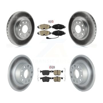 Front Rear Ceramic Pads And Coated Disc Brake Rotors Kit For Volkswagen Jetta Taos KGA-103352
