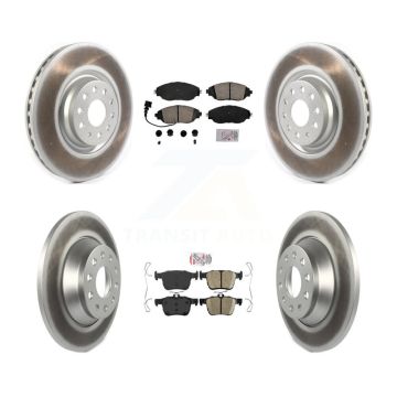 Front Rear Ceramic Pad & Coated Disc Brake Rotors Kit For 2019-2021 Volkswagen Jetta 2.0L KGA-103354