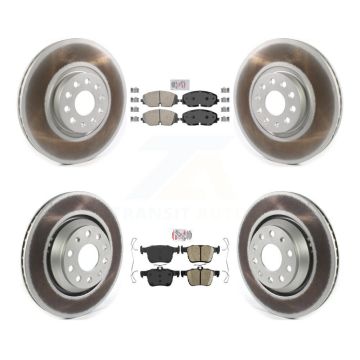 Front Rear Ceramic Pads And Coated Disc Brake Rotors Kit For Volkswagen Atlas Cross Sport KGA-103358